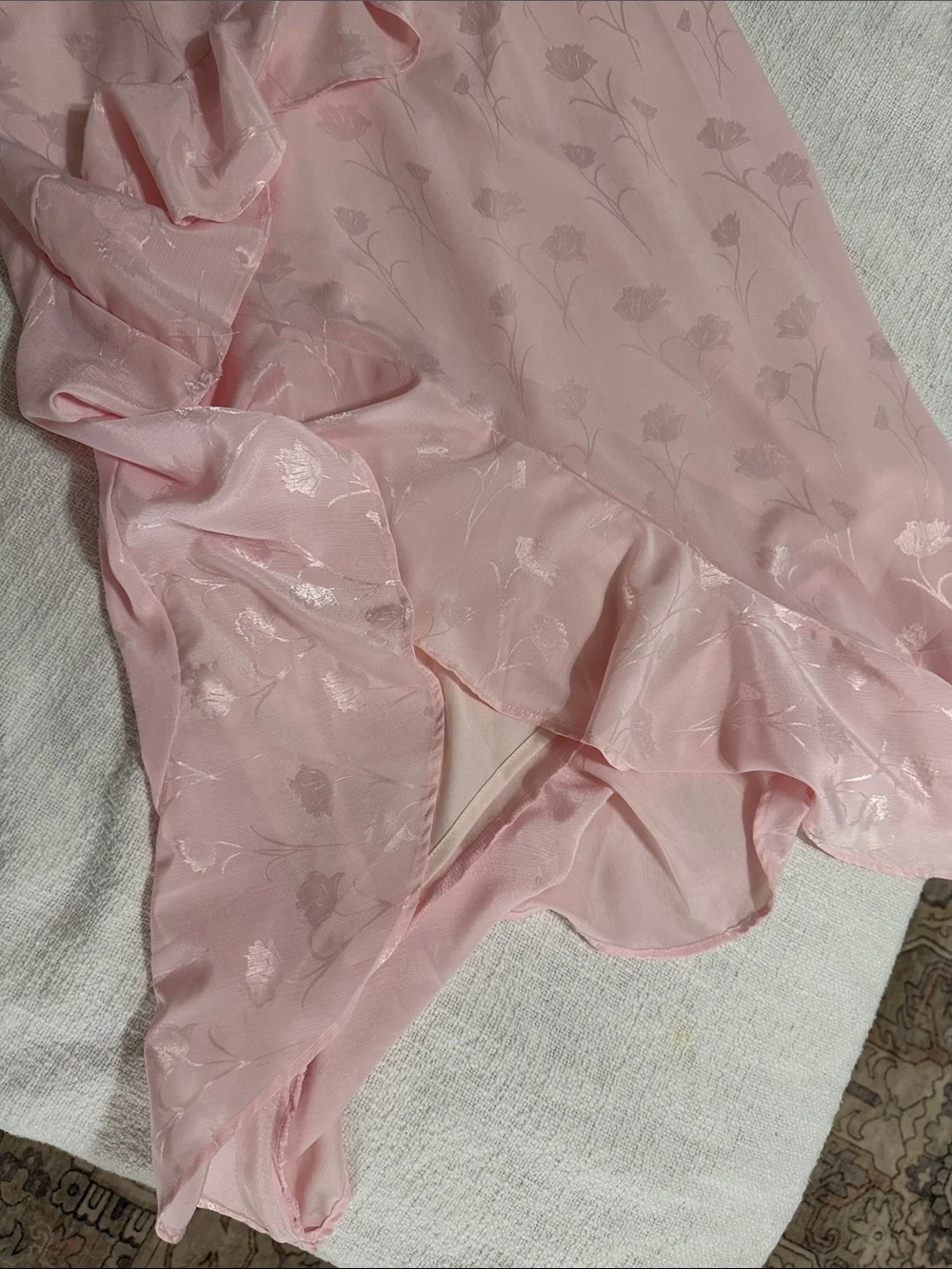 Delicate Pink Floral Ruffle Cami - Women Intimates & Sleepwear